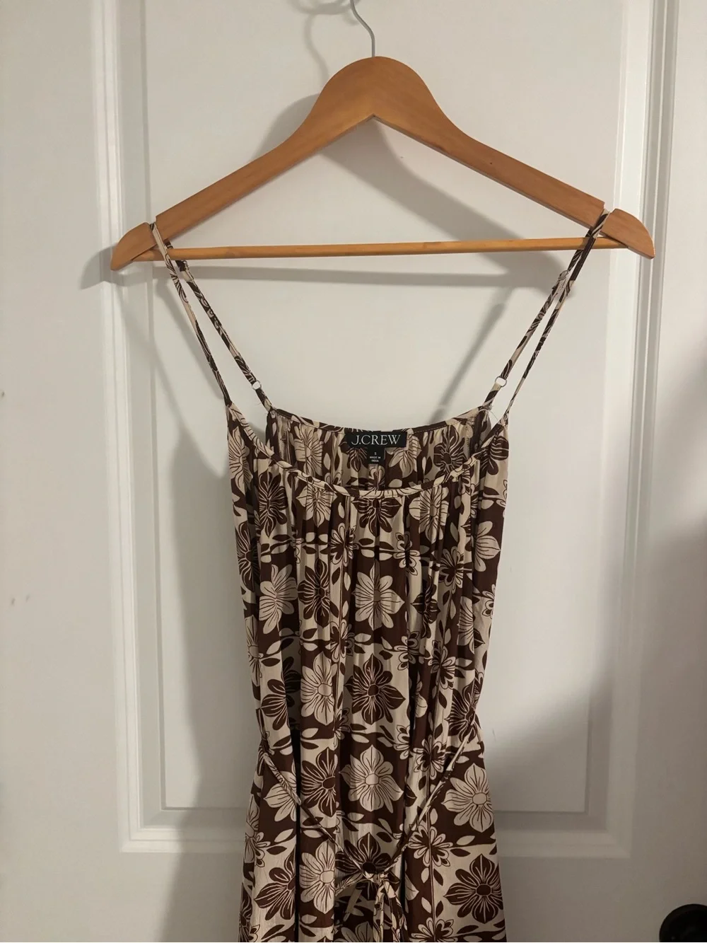 J. CREW Caspia Maxi Dress Floral Crepe de Chine Brown Size S